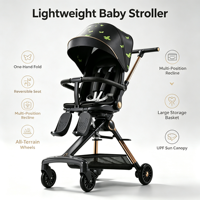 Poussette de voyage et bagage compact léger Egg avec poignée réversible, poussette 360° pour nouveau-né