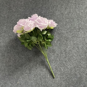 Ramo de Rosas Artificiales Multicolor Plateado y Dorado de 10 Cabezas, <span class=keywords><strong>Flor</strong></span> de Tela de Seda para Decoración de Bodas, Festivales y Hogar - Product Image 5