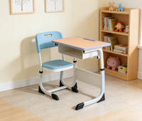 Ensemble bureau et chaise réglables en hauteur pour enfants, idéal pour les élèves du primaire et du secondaire, usage domestique et cours de formation
