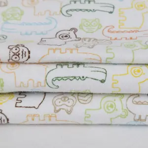 Barang siap pabrik kain flanel disikat tenun kain cetak pigmen kain untuk pakaian bayi