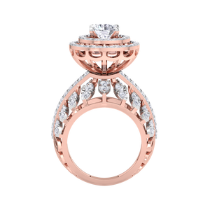 Luxury 18K Rose Gold Round Brilliant Cut <b>Diamond</b> <b>Ring</b> for Women Bridal Wedding Anniversary Jewelry Gift - Product Image 6