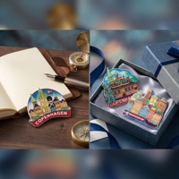 Imán de Resina Personalizado del Canal Nyhavn de Copenhague, Dinamarca, Recuerdo de Nyhavn, Imán Vibrante para Refrigerador, Decoración para el Hogar con Vista al Mar