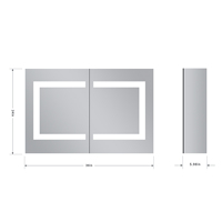 Interrupteur de capteur moderne populaire personnalisé mural LED salle de bain miroir armoire désembuage Rectangle écran tactile illuminé