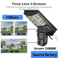 Caméra de vidéosurveillance V380 WIFI 4g Lampes solaires pour parking extérieur étanche tout-en-un Lampadaire solaire LED avec caméra
