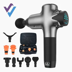 Meilleure vente en 2021 pistolet de massage à vibrations musculaires à 8 têtes de tissus, pistolet de massage rechargeable