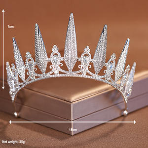 Vintage Tiaras Kronen Voor Vrouwen Metalen Koningin Kroon Bruiloft Tiara Voor Bruid Kristal Verjaardag Quinceanera Verkiezing Prom Hoofddeksels - Product Image 4