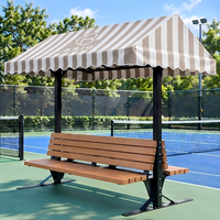 Banc de terrasse moderne en métal pour court de tennis, mobilier d'extérieur durable pour cour, structure en fer robuste, sièges sportifs très résistants – Offre Spéciale