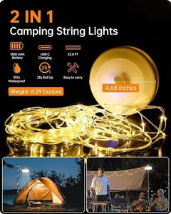 Guirlande lumineuse d'ambiance ciel étoilé 10m, portable et étanche pour camping, terrasse et fête - Product Image 6