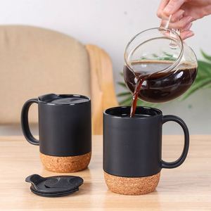 Customized Brand logo Ceramic Coffee Tea Cup with Cork Milk <b>Creative</b> Mug Office and Home <b>Gifts</b>, Promotional <b>Gifts</b> - Product Image 2