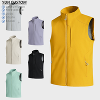 Gilet sans manches de sport décontracté en softshell à col montant avec logo personnalisé de haute qualité pour fabricant OEM