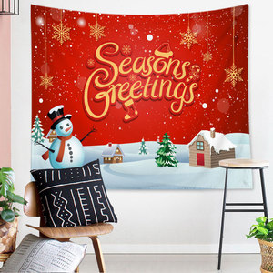 <span class=keywords><strong>Tapisserie</strong></span> Murale Décorative Série Noël en Velours Pêche Style Nordique Abstraction Géométrique pour Décoration de Chambre - Product Image 3