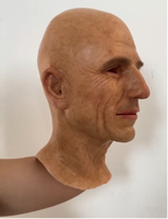 Masque de tête réaliste en silicone pour jeune homme Cosplayer d'Halloween