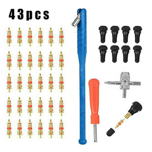 Tubeless <b>Valve</b> Stem Kit 43 Pcs Copper <b>Tire</b> Repair <b>Tool</b> For Cars And Motorcycles - Product Image 1