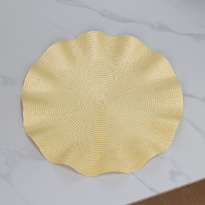 Classic Lotus Leaf Design Non-Slip Plastic <strong>Round</strong> <strong>Place</strong> <strong>Mats</strong> Washable Dining Table Placemats - Product Image 5
