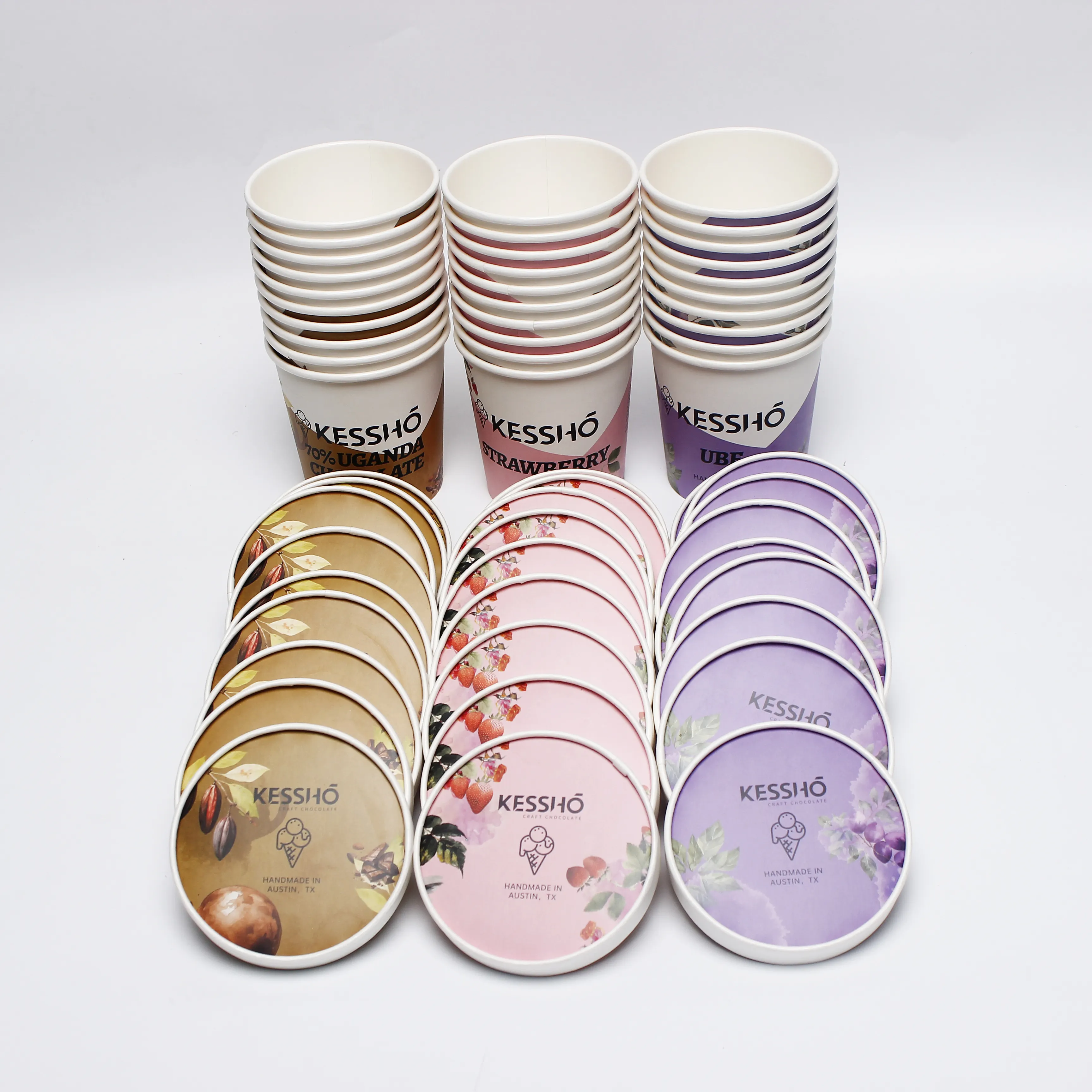 Tazza a parete singola per tazza di carta gelato copertina di carta con stampa 3oz 4oz 5oz 6oz 7oz 8oz 12oz 16oz 17oz 26oz 32oz 34oz 64oz