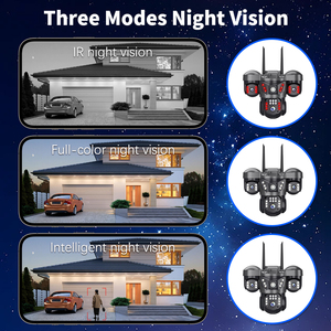 V380カメラ プラグアンドプレイ 4G SIMカード 9MP トリプルレンズ 三方向監視カメラ <span class=keywords><strong>CCTV</strong></span> 360度パノラマ 工場用 - Product Image 5