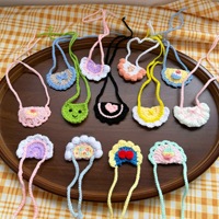 Vêtements de poupée de 10 cm de la série Fantasy, motif Ours autoironique et Chaton, Bavoir en coton crocheté à la main, Accessoires, Sac en filet