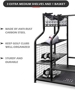 Chariot de présentation grande capacité avec roues verrouillables, idéal pour ranger balles de golf, clubs, gants et accessoires – Polyvalent pour magasin et garage - Product Image 2