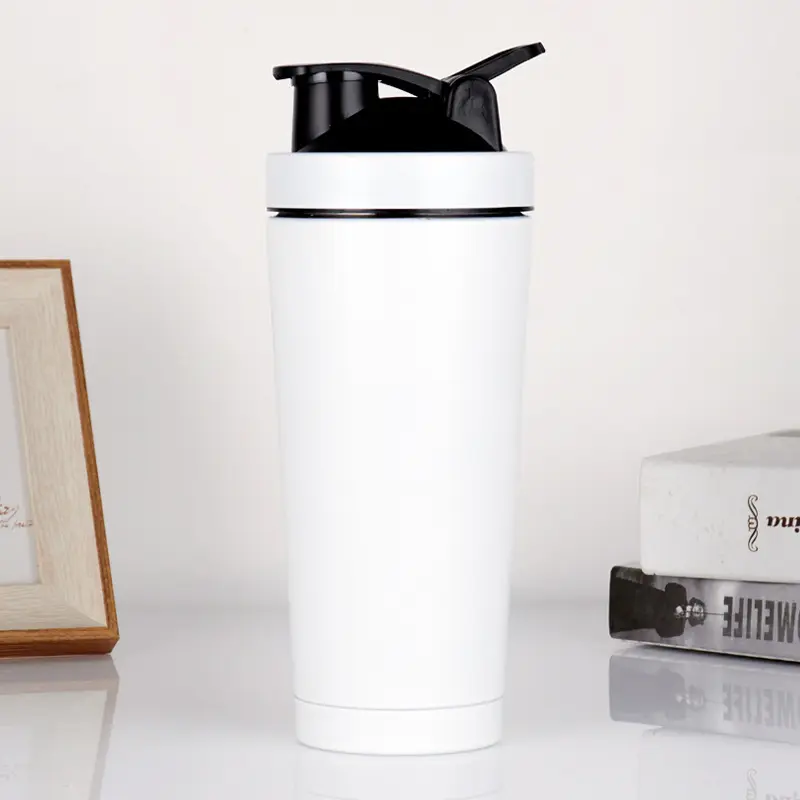 Bán buôn tùy chỉnh 16oz 24oz 500ml 750ml thép không gỉ kim loại cách điện Shaker phòng tập thể dục chai nước Cup cho protein hỗn hợp lắc