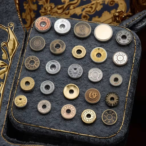 Rettangolo personalizzato pulsante a scatto Jeans rivetto Logo inciso bottoni in lega di zinco per vestiti in Denim - Product Image 4