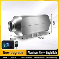 Chauffage au diesel à air en alliage d'aluminium 12V 24V 5KW avec thermostat intelligent et télécommande pour camion, camping-car, fourgonnette, bateau, chauffage de stationnement