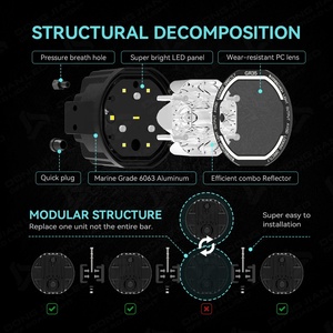 Barra Luminosa <span class=keywords><strong>Fendinebbia</strong></span> Modulare a LED Impermeabile 12V da 40/42/48/50/52/54 Pollici per <span class=keywords><strong>Fuoristrada</strong></span> Portapacchi per Jeep 4x4 Auto Luce Spot - Product Image 3