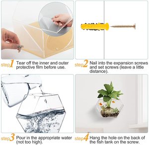 Pecera Hexagonal de 1 Galón para Colgar en la Pared, con Cadena de Luces Impermeable, Acuario de Acrílico Transparente - Product Image 5