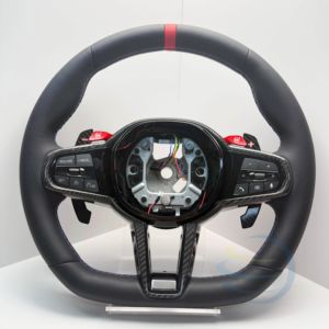 <span class=keywords><strong>Volant</strong></span> en cuir chauffant <span class=keywords><strong>personnalisé</strong></span> pour BMW Série G, pour BMW M3 M4 M5 M6 X3 X4 X5 X6 X7 X8 G01 G12 G20 G30 G80 G82 330i M340i - Product Image 1