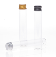 Flacon en verre tubulaire avec bouchon à vis en aluminium 115 mm 116 mm 120 mm Tube en verre