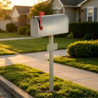 Boîte aux lettres moderne en acier avec serrure, décorative, à fixer au poteau, pour jardin résidentiel et livraison de colis