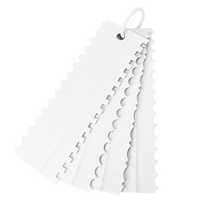 Modern stil plastik kek dekorasyon alet takımı tek kullanımlık PP mus tereyağı buzlanma kontur Combs kare pürüzsüz fondan için - Product Image 6