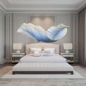 Bán buôn sang trọng pha lê sứ thủ công cao cảm giác LED Đèn lông trang trí bức tranh nền tường bức tranh - Product Image 3