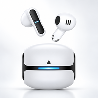 Nouveautés Écouteurs sans fil TWS semi intra-auriculaires pour gamers avec réduction de bruit, basses profondes, étanchéité IPX5 et indicateur LED