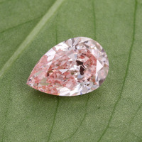 Diamantes de pera Rosa 3,03 quilates corte de pera Rosa VS1 laboratorio crecido forma de diamante en bruto certificación IGI personalizada Fabricación de joyas de diamantes