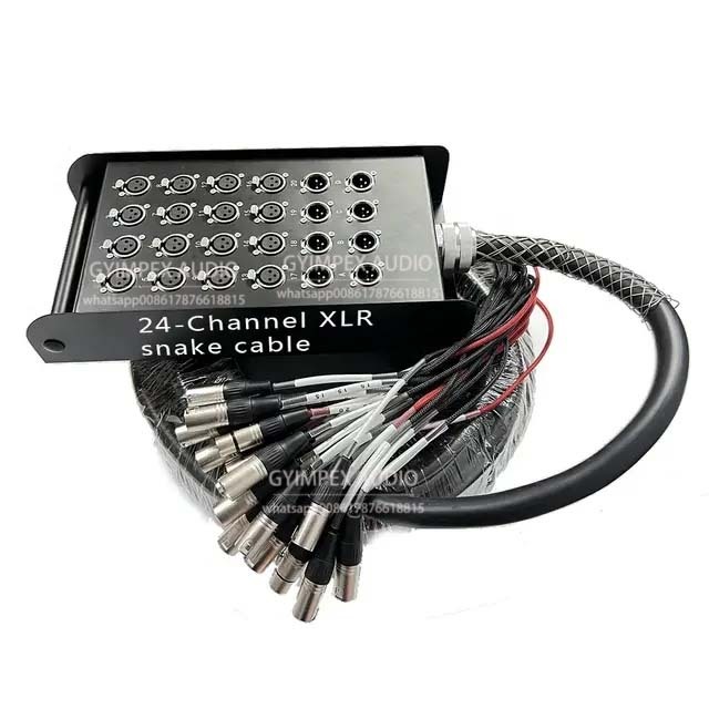 PRO Audio Heavy Duty 24 Channel XLR SNAKE CABLE 30 Meter Long 16 + 8 XLR Returns High-Quality Connectors Stage Box Snake Cables