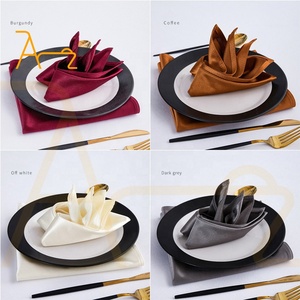 Serbet dekorasi meja makan serbet kain mulut poliester warna Restoran kualitas tinggi kustom profesional untuk pernikahan - Product Image 5