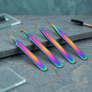 Juego de pinzas para pestañas Rainbow, puntas de precisión de acero inoxidable para extensión de pestañas - Product Image 4