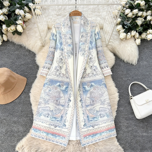 Vestido Largo Floral Vintage 2025 para <span class=keywords><strong>Mujer</strong></span>, Elegante y Casual, Estilo Fair Isle, Abaya Plisada de Crepé Miyake para el Trabajo - Product Image 1