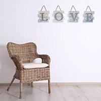 Plaque murale rustique en MDF style ferme, décor personnalisé avec lettre d'amour gravée, écologique, pour chambre et salon