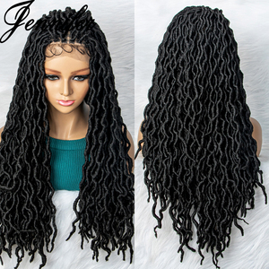 Jennifer Factory Direct Sale Wet <span class=keywords><strong>Curls</strong></span> Human Hair Weaves Bundles Peruvian and Brazilian Box Braided Wigs Lace Front - Product Image 3