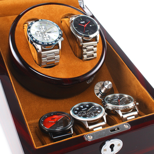 Boîte de remontoir de <span class=keywords><strong>montre</strong></span> automatique en bois, boîtier <span class=keywords><strong>à</strong></span> 2 + 3 fentes avec moteur rotatif, en STOCK - Product Image 3