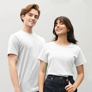 Camisetas unisex de manga corta para hombre y mujer, 180 gsm, algodón semi-combed, venta al por mayor de fábrica. - Product Image 6