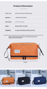 Vietnam Trend Unisex Ecológico Gran capacidad Doble capa Oxford Maquillaje Tote Bag Organizador Resistente al agua Cremallera Viaje - Product Image 6