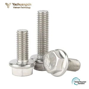 Boulon à bride M8 en acier inoxydable, tête hexagonale, longueur 55 mm, 2 écrous, qualité DIY, fixations DIN6921, fabricant - Product Image 5