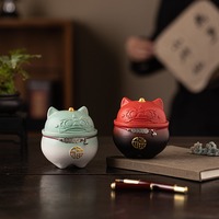 Pot à thé en céramique Danse du Lion Chinois, Ornement Palais de la Fortune, Cadeau d'affaires