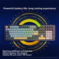 Clavier mécanique sans fil AULA F108 PRO BT, clavier de jeu à commutation à chaud, batterie 8000 mAh, interrupteurs pré-lubrifiés, rétroéclairage RVB, PBT