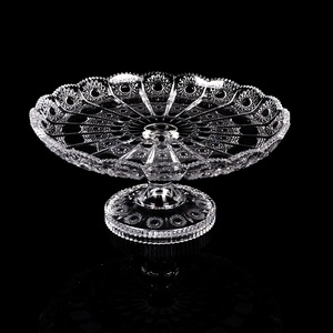 Bol à fruits en verre sur <span class=keywords><strong>pied</strong></span>, luxe, haute qualité, plat à salade en verre <span class=keywords><strong>pour</strong></span> la décoration de la table - Product Image 5