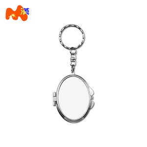 Alta gama DIY impresión Digital personalizada sublimación de <span class=keywords><strong>Metal</strong></span> plateado en blanco Aleación de moda llavero de espejo indio para regalos de bodas - Product Image 4
