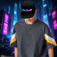 Casquette de baseball à écran LED programmable par application, prix promotionnel, texte DIY, GIF, message publicitaire LED, casquette lumineuse à LED avec charge USB