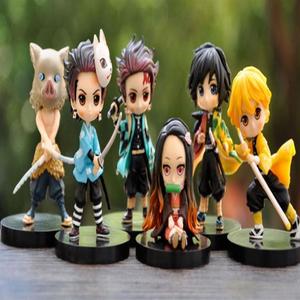 หุ่นฟิกเกอร์อนิเมะสังหารปิศาจ6รูปแบบ PVC kimetsu NO yaiba kamado tanjirou nezuko Agatsuma zengitsu